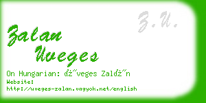 zalan uveges business card